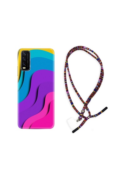 Vivo Y20S Kılıf Rasta Boyun Askılı Renk Cümbüşü 1631