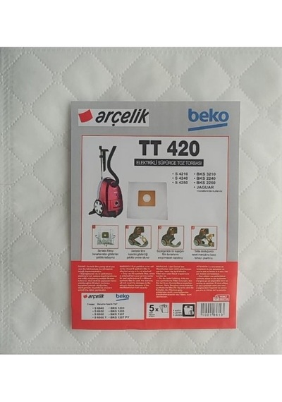 Arçelik Uyumlu S4240 S4250 Büyük Boy Bez Torba 5 Adet