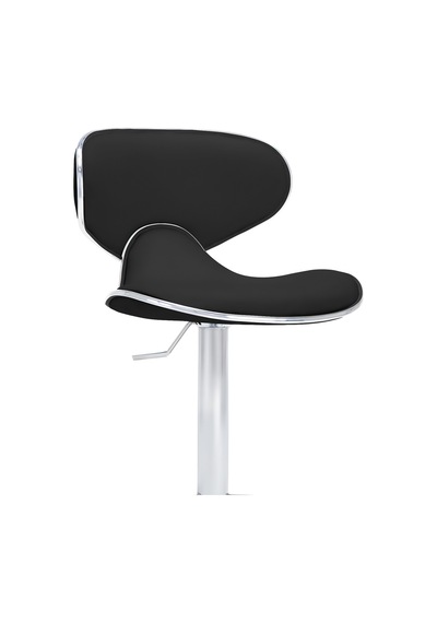 Bürocci Zen Bar Taburesi - Siyah Modern Deri Metal Ataklı Yüksek Tezgah Sandalyesi - 9549s0481 Siyah