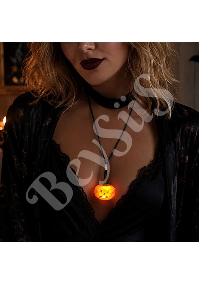 Beysüs Halloween Işıklı Bal Kabağı Kolye Tüm Yaşlar