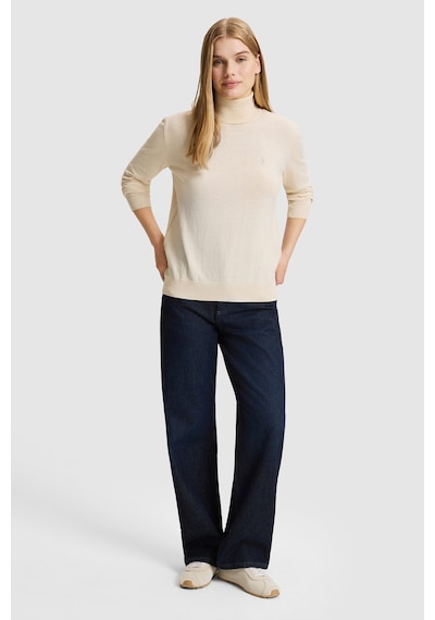 U.S. Polo Assn. Kadın Krem Melanj Balıkçı Yaka Basic Kazak 50313621-vr159