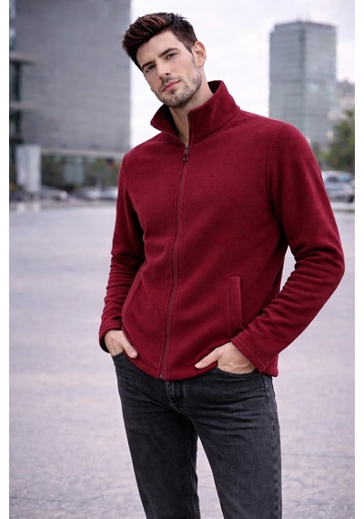 Bbbutikbasic Unisex Traşlı Polar Ceket M5414 Bordo
