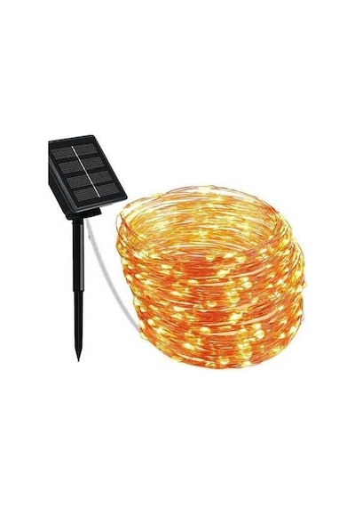 Pazly Güneş Enerjili 12m 100 Led Su Geçirmez Bahçe Aydınlatma Şerit Işık Dekoratif