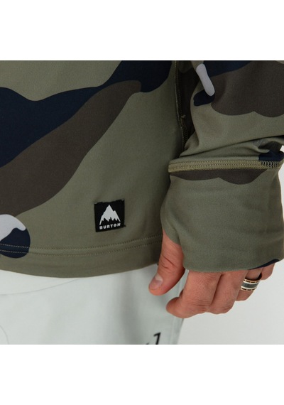 Burton Burton Long Neck Erkek Yeşil İçlik Üst Forest Moss Cookie Camo Haki