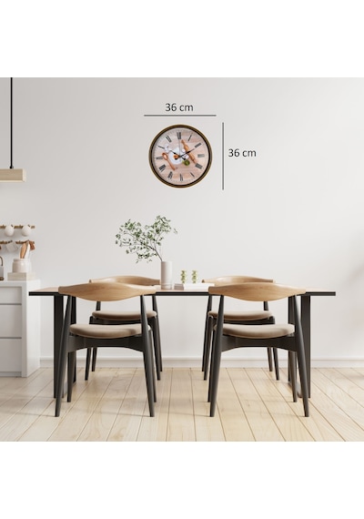 Rustic Bakery Kitchen Kahverengi 36 Cm Duvar Saati Çok Renkli