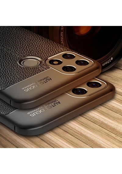 Microsonic Oppo A15s Kılıf Deri Dokulu Silikon