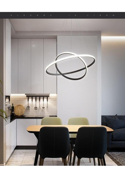 İkili Halka Model Sarkıt Modern Beyaz Işık Ultra Power Led Avizev