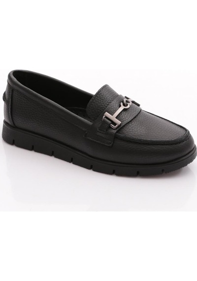 Dgn 5604-6 Kadin Loafer Ayakkabi Siyah Floater