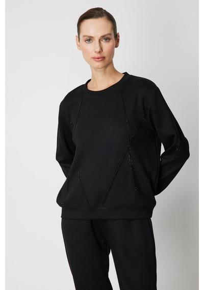 On Kadın Sweat 26kon66373 Siyah
