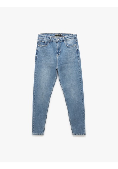 Koton Pamuklu Normal Bel Tapered Fit Jean Pantolon - Joe Jean Orta İndigo 7wam40043nd