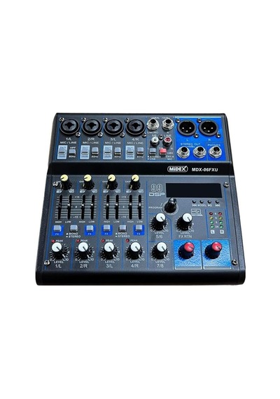Karın Bölgesix Mdx-06fxu Ses Mikseri Stüdyo Kayıt İçin 6 Kanal Ses Kartlı 99 Dsp Efektli +48v-usb-bluetooth