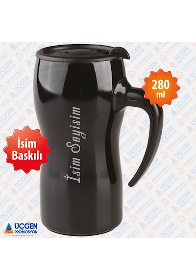 280 ML Kulplu İsim Baskılı Termos Bardak 3503 Beyaz