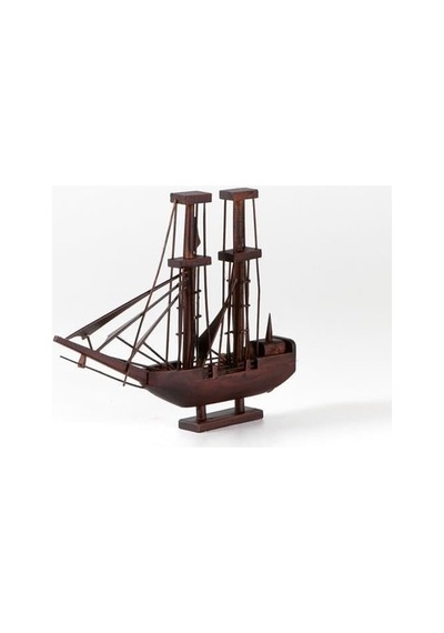 Dekoratif Ahşap Yelkenli Gemi 24 Cm Biblo Standart