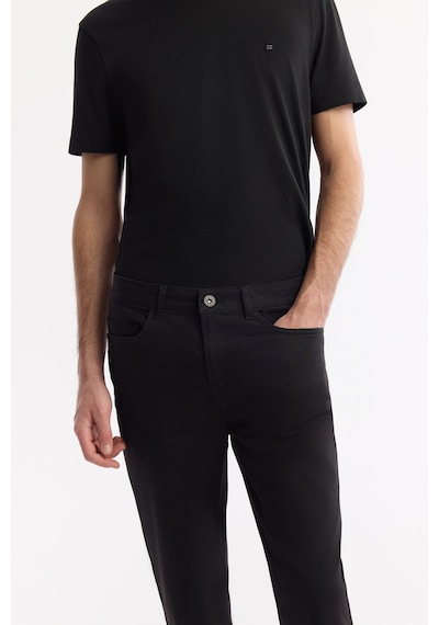 Avva Erkek Siyah Soft Touch Pamuklu Slim Fit Pantolon B003038