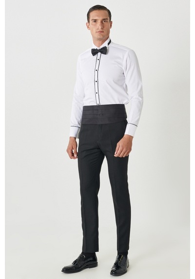 Ac&Co / Altınyıldız Classics Erkek Siyah Ekstra Slim Fit Dar Kesim Kırlangıç Yaka Desenli Yelekli Smokin Takım Ac&Co / Altınyıldız Classics Erkek Siyah Ekstra Slim Fit Dar Kesim Kırlangıç Yaka Desenli Yelekli Smokin Takım