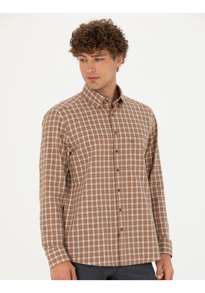 Pierre Cardin Erkek Kahverengi Gömlek Desenli 50274597-vr029 Kahverengi