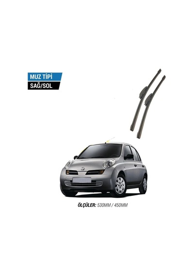 Nissan Micra 2005-2010 2'li Ön Cam Sileceği Sağ Sol Silecek Takımı Muz Silecek