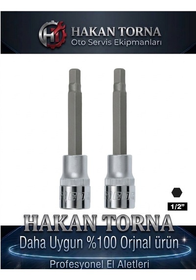 Rico 1/2 10mm 12mm Lokma Allen Uzun Lokmalı Alyan 100mm 2parça