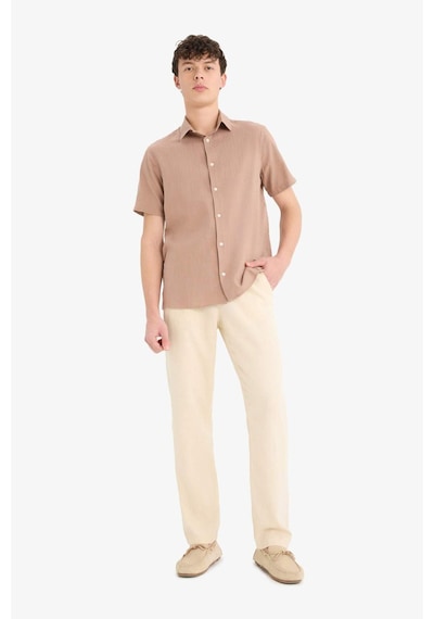 DeFacto %100 Pamuk Regular Fit Polo Yaka Yazlık Kısa Kollu Gömlek D8613AX25SMBN300