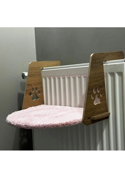 Pribor Kedi Kalorifer Petek Yatağı Peluş Kolay Montaj Geçmeli Sistem Pembe