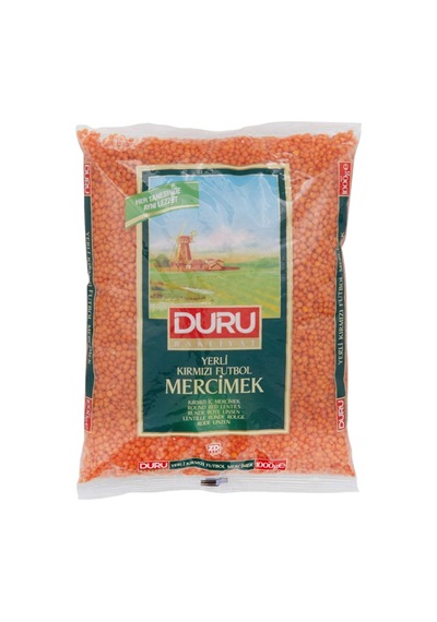 Duru 1kg Kırmızı Mercımek Futbol 12'li Paket