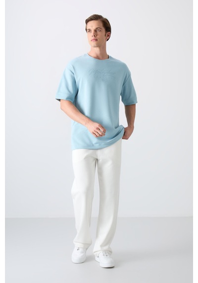 Tommy Life Açık Mavi Pamuklu Kalın Yumuşak Dokulu Oversize Fit Baskılı Erkek T-shirt - 88320 Açik Mavi Tommy Life Açık Mavi Pamuklu Kalın Yumuşak Dokulu Oversize Fit Baskılı Erkek T-shirt - 88320 Açik Mavi