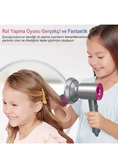 2'si 1 Arada Oyuncak Kuaför Seti - Işıklı Sesli Ve Hava Üfleyen Fön, Düzleştirici Ve Taraklar