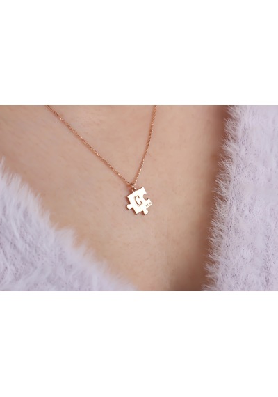 Glorria Kişiye Özel İsimli Puzzle Gümüş Kolye