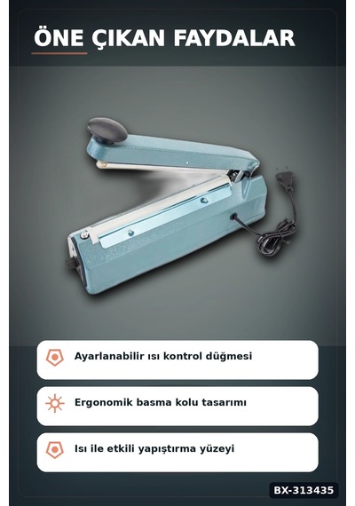 30 Cm Kaynaklı Alüminyum Gövdeli Poşet Ağzı Kapatma Makinası Fs-300 Isı Ayarı 8 Kademe Bx-313435