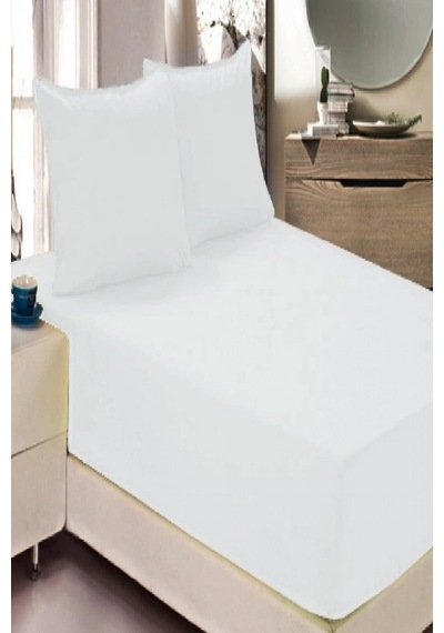 Mycey Fitted Çift Kişilik Alez 160x200+30 Cm Micro Kumaş Sıvı Geçirmez Beyaz