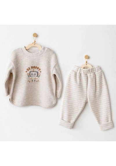 Melonika Casual 2'li Takım Beige Çok Renkli
