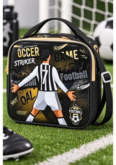 Soccer Game Futbol Football Temalı Beslenme Çantası Çocuk Okul Yemek Çantası 22x22x10 Cm Çok Renkli