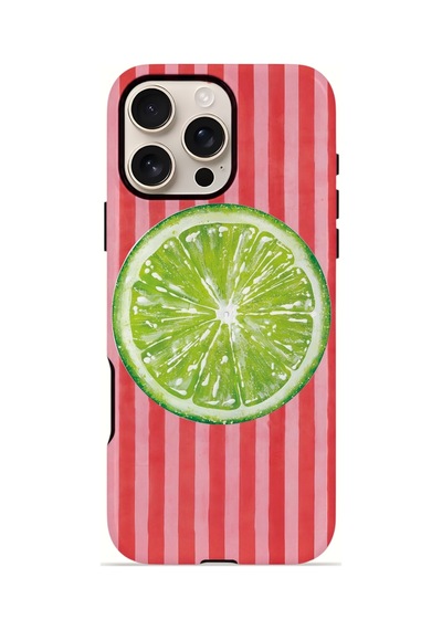Apple iPhone Uyumlu 16 Pro Max Vorian Çift Katmanlı Kılıf Lime Slice Pop