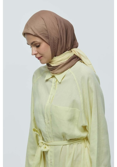 Moda Kaşmir Mirora Desen Bambu Eşarp Butter Yellow