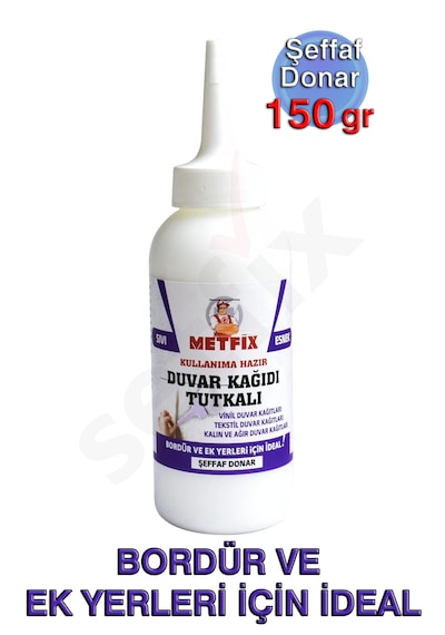 Metfix Hazır Sıvı Duvar Kağıdı Tutkalı 150gr, Şeffaf Donar, Bordür Ve Ek Yerleri İçin İdeal