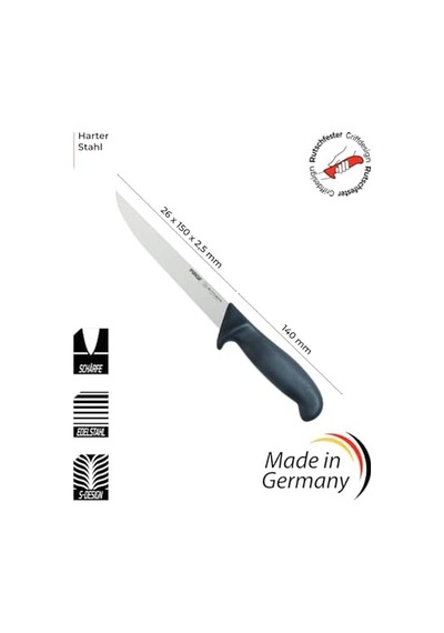 Pirge Butcher&apos S Germany Sıyırma Bıçağı Kıvrık Sert 15 Cm Siyah