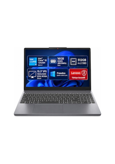 Lenovo IdeaPad Slim 3 15IRH10 83K100UMTR i5-13420H 16 GB 512 GB SSD 15.3" Free Dos Dizüstü Bilgisayar