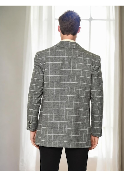 Plt9206 Dewberry Erkek Palto-düz Gri Düz Gri