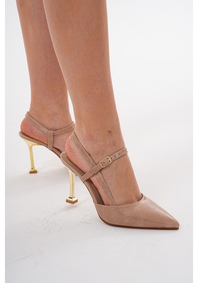 Kadın Topuklu Stiletto Ayakkabı Vizon