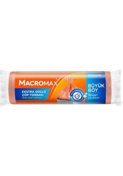 2 Adet Macromax Extra Güçlü Çöp Torbası Büyük Boy 10'lu