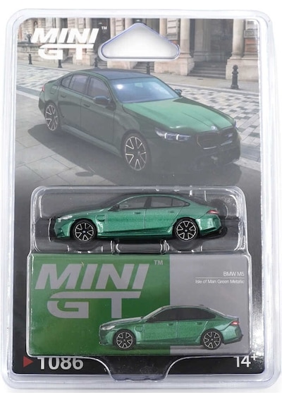 Mını Gt 1:64 Bmw M5 G90 Isle Of Man Green Metallic Blister Paket Diecast Model Araba Mgt01086-bl Yeşil