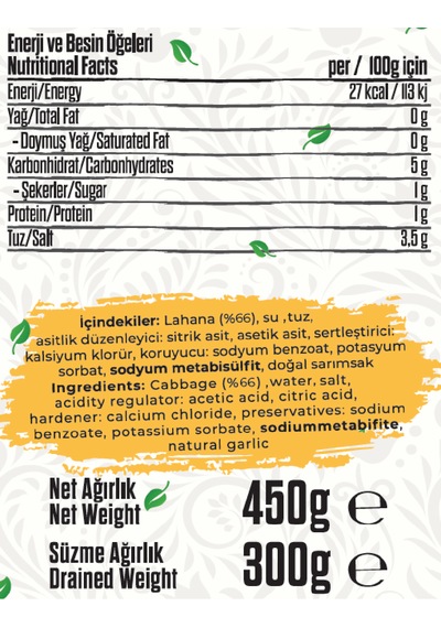 Talia Lahana Turşusu 450g