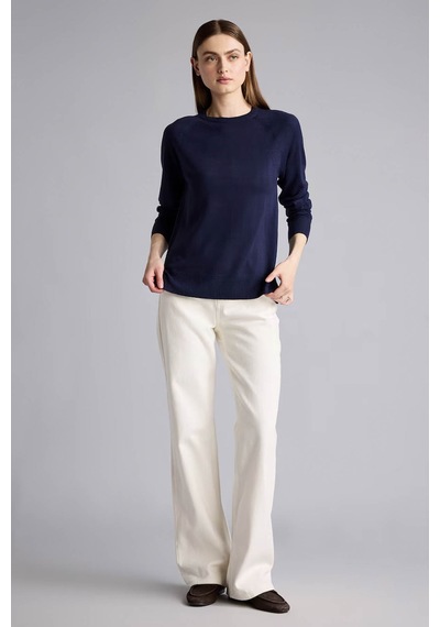 Defacto Ultra Yumuşak Relaxed Fit Basıc Lacivert Kadın Kazak I6913az/nv175