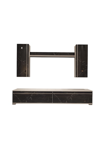 Decoraktiv Eko 5d Mdf Std Tv Ünitesi Tv Sehpası Beyaz - Siyah Mermer