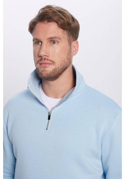 Tudors Unisex Relax Fit Rahat Kesim Pamuklu İçi Polarlı Yarım Fermuarlı Mavi Dik Yaka Sweatshirt-31447 Mavi Tudors Unisex Relax Fit Rahat Kesim Pamuklu İçi Polarlı Yarım Fermuarlı Mavi Dik Yaka Sweatshirt-31447 Mavi