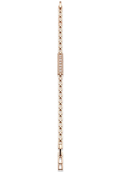 Sertifikalı 316l Çelik Rose Gold Kaplama Taş Detaylı Özel Kilitli Kadın Bileklik Altın