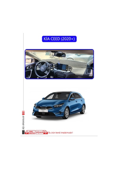 Kia Ceed 2020+torpido Koruma Halısı Mavi Kenar