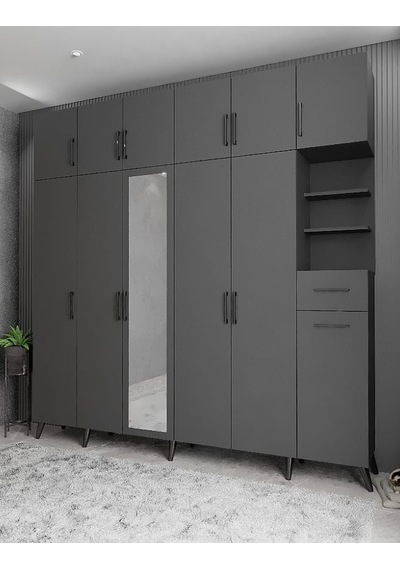 Açelya Portmanto Vestiyer Füme  M9-270 cm