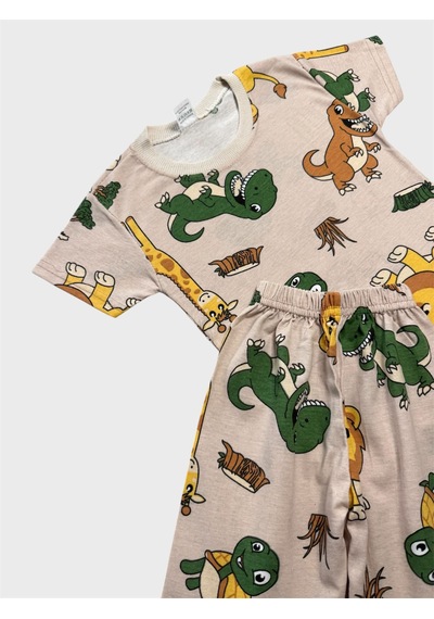 Aliş Kids Erkek Çocuk Pamuklu Bej Rengi Safari Desenli Kısa Kollu Şortlu Yazlık Pijama Takımı Aliş Kids Erkek Çocuk Pamuklu Bej Rengi Safari Desenli Kısa Kollu Şortlu Yazlık Pijama Takımı