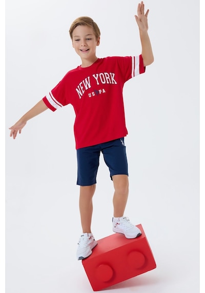 U.s. Polo Assn. Erkek Çocuk Kırmızı Bermuda Takım Us2415-c-v2 Kırmızı